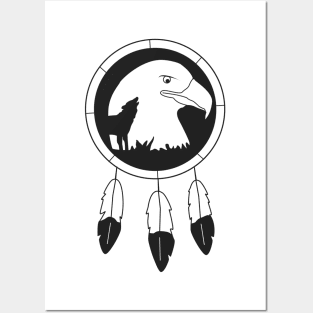 Eagle Wolf Dreamcatcher Posters and Art